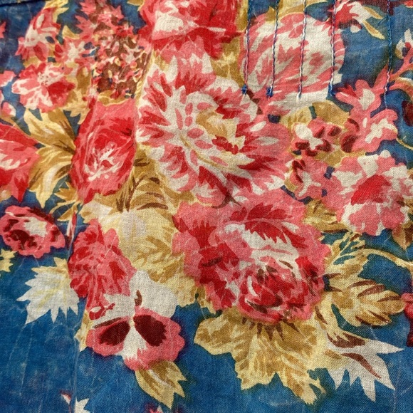 MNG Basics size 8 floral print blue and red blouse3/4 sleeve - Picture 14 of 16